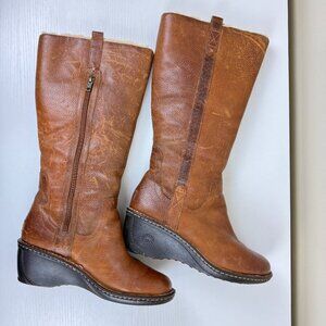 EUC UGG Hartley Wedge Tall Leather Boots